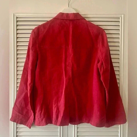 J. Jill Women’s Linen Desert Coral 4 Button Casual Blazer SZ S - Picture 4 of 6